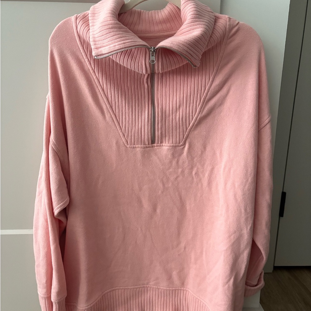 Aerie Pink Half-Zip Pullover
